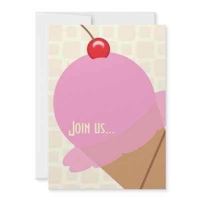 Birthday bubble gum ice cream party invitation by Beezazzler