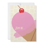 Birthday bubble gum ice cream party invitation