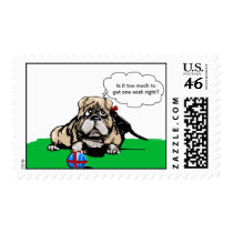 Birthday Bulldog Blues Postage Stamps