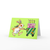 Birthday Bunny Cake Greeting Card