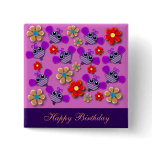 Birthday buttons: 008 Bees & Flowers