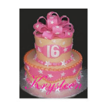 Birthday Cake 16th Postcard