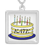 Birthday Cake and Candles Custom Necklace