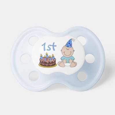 Birthday Cake Baby Boys Blue First Birthday BooginHead Pacifier