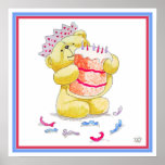 Birthday Cake Bear Poster