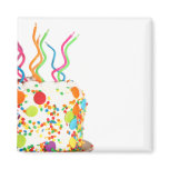 Birthday Cake Button Refrigerator Magnet