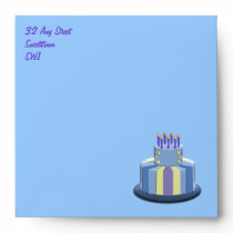 Birthday Cake & Candles (Blue) envelopes