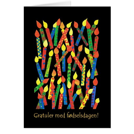 Birthday Cake Candles Card, Norwegian Greeting Card Zazzle