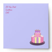 Birthday Cake & Candles (pinks) envelopes