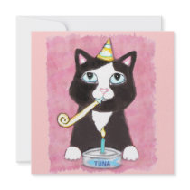 Birthday Cake Cat Custom Invitation
