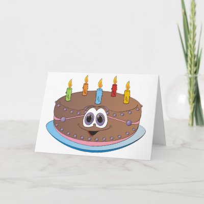 Birthday Cake Cartoon on Birthday Cake Colorful Candles Cartoon Card From Zazzle Com