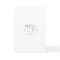 Birthday Cake - Drafted Architectural Style Greeting Cards