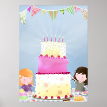 Birthday cake fun - poster print
