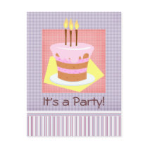 Birthday Cake (Gingham) postcards