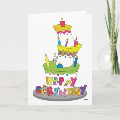 birthday cake greetings. Birthday Cake Greeting Card by 13BlackCatsDesigns
