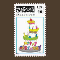 Birthday Cake Postage Stamp