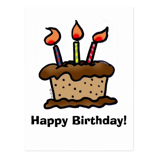 Birthday cake postcard