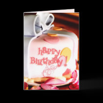 Birthday Cake & Rose Petals Card cards