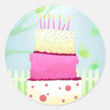 Birthday cake stickers