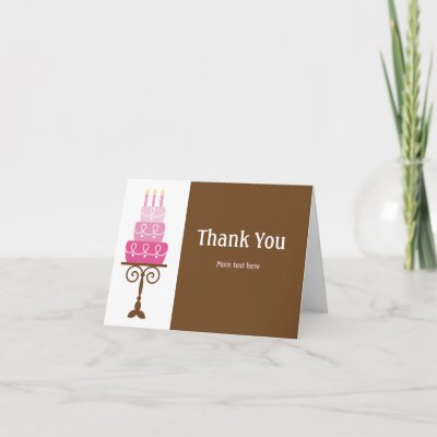 Birthday Cake Thank You Card by eventfulcards