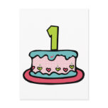 Birthday Cake With Age Postcard