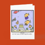 cartoon, fish, animal, birthday, candle, light,