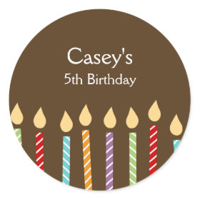 Birthday Candles Favor Stickers