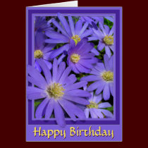 Birthday Card Blue Flowers Greeting Card Blank cards