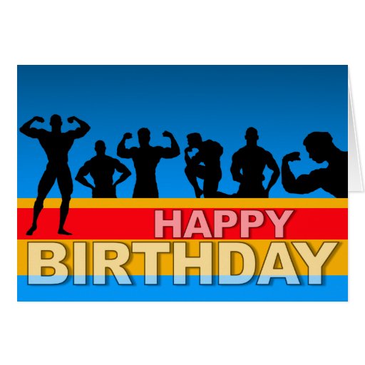 Birthday Card Bodybuilder Zazzle