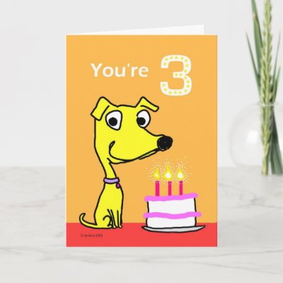 3 year old birthday  cards