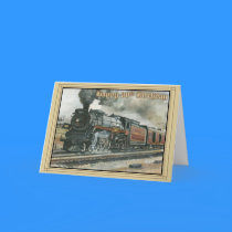 Birthday Card for 80 years with Train cards