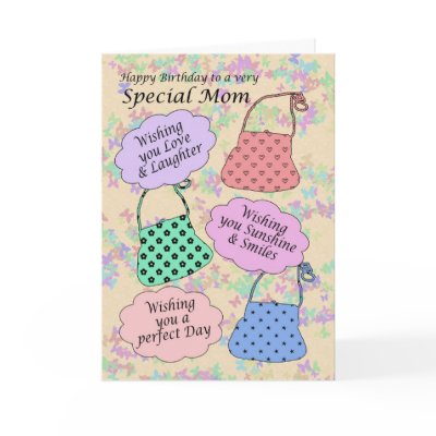 Birthday Card for Aunt, purse handbag by moonlake