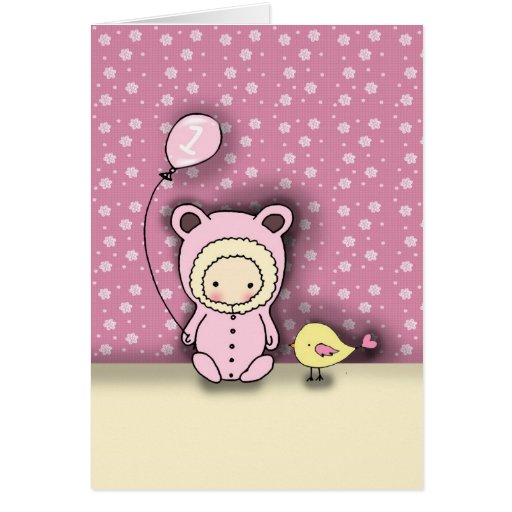 Birthday Card for Baby Girl Turning 1 Zazzle