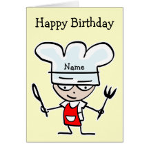 Birthday card for chef or cook - Cooking theme