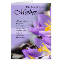 Birthday Card for Mother, Mother Card with flowers