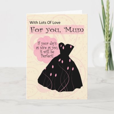 Birthday Card for mum, black dress