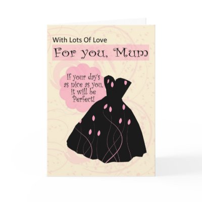 Birthday Card for mum, black dress