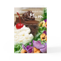 Birthday card for Mum with cake and flowers by moonlake Birthday card for Mum with cake and flowers