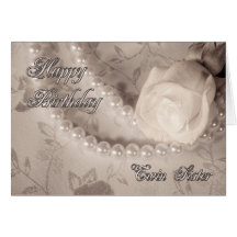 Birthday card for twin sister