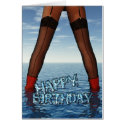 Birthday card male legs in water