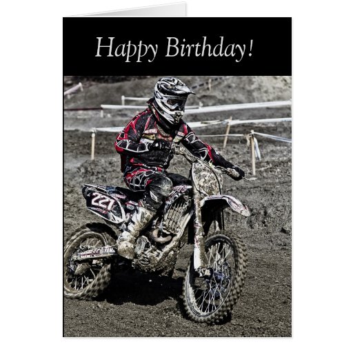 Birthday Card: Motocross Guy Card | Zazzle