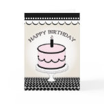 Birthday Card - Pink and Black Birthday Cake