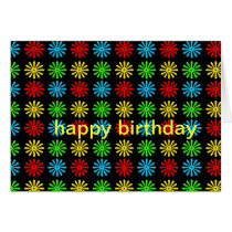Birthday Card - RGBY Retro Daisy cards