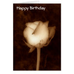Birthday Card-Rose in Sepia