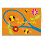 Birthday card with cute tennis design
