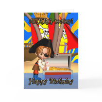 Birthday Card with little Pirate, Arrrg Matey! by moonlake Birthday Card with little Pirate, Arrrg Matey!