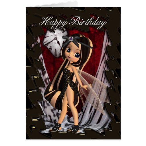 birthday card with gothic fairy