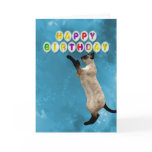 Birthday card with siamese cats