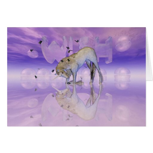 Birthday card with Unicorn, Wish | Zazzle