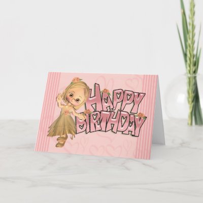 Birthday Card With With Cute Little Girl from Zazzle.co